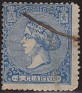 Spain 1866 Queen Isabel II 4 Cuartos Blue Edifil 81. esp 81 2. Uploaded by susofe